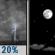 Tonight: Slight Chance Showers And Thunderstorms then Mostly Clear