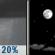 Tonight: Slight Chance Rain Showers then Mostly Clear
